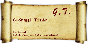 Györgyi Titán névjegykártya